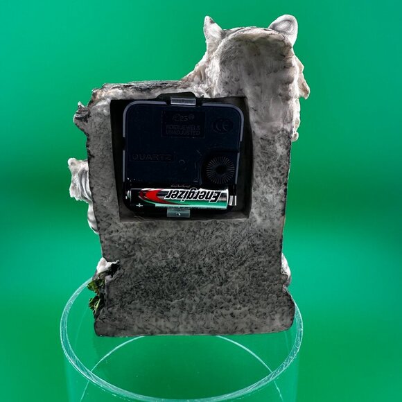 JUNGLE RAINFOREST APEX PREDATOR WHITE TIGER AND CUB FAMILY TABLE CLOCK FIGURINE - Picture 6 of 7